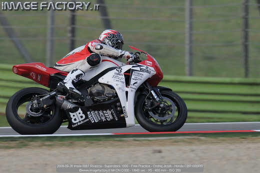 2009-09-26 Imola 0067 Rivazza - Superstock 1000 - Free Practice - Ondrej Jezek - Honda CBR1000RR